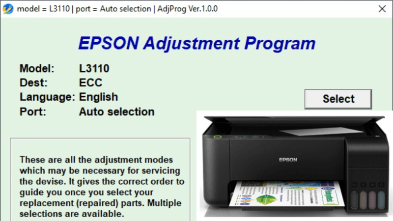 Epson L3110 Resetter Free Download Zip – Without Password